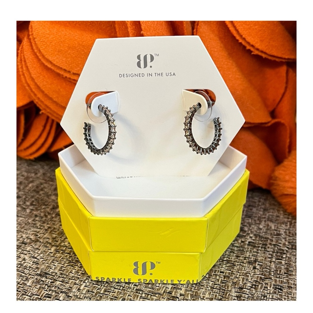 ❣️🆕Bomb Party Together In the Moment Smokey Topaz Hoop Earrings❣️